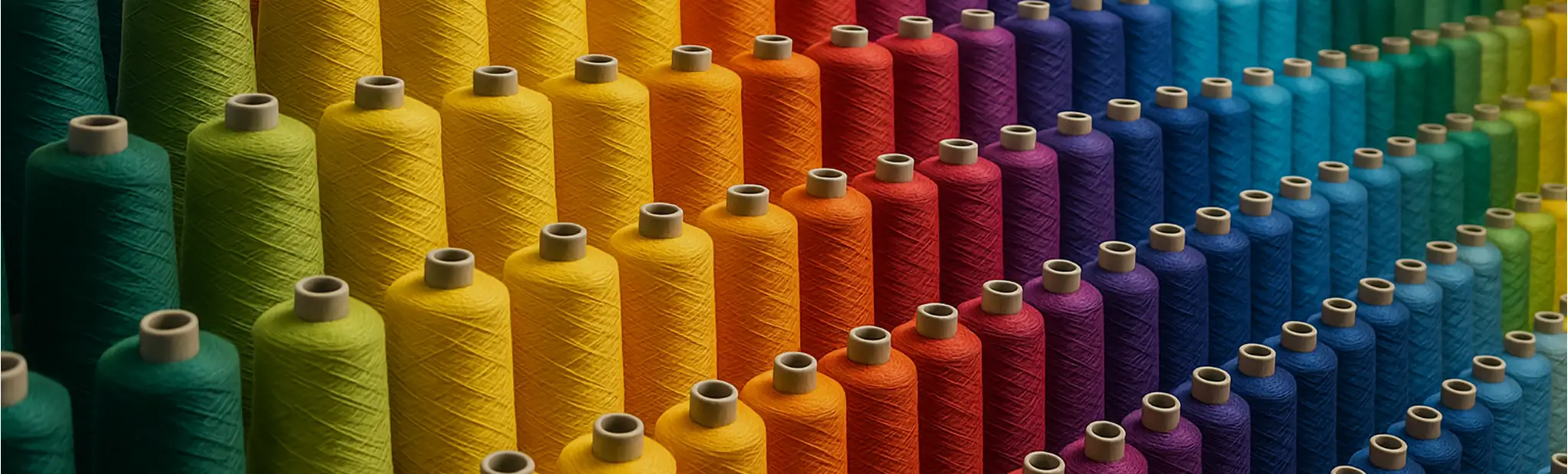 Garnrollen in vielen Farben für die Stickerei
