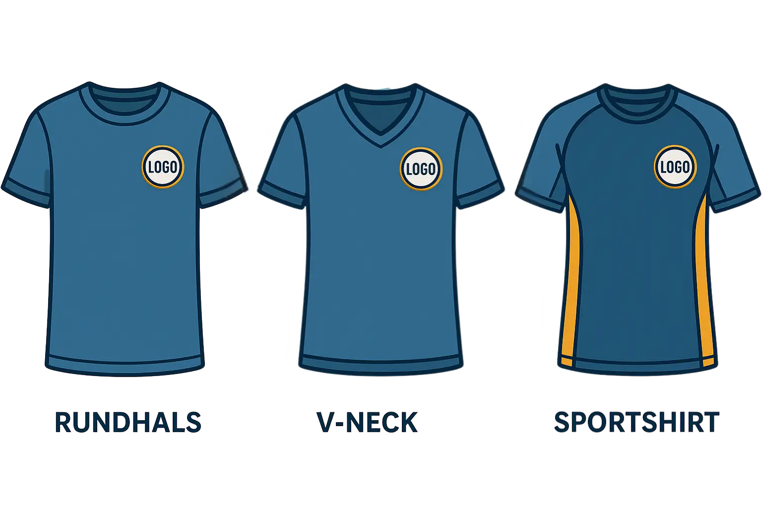 rundhald vneck sportshirt