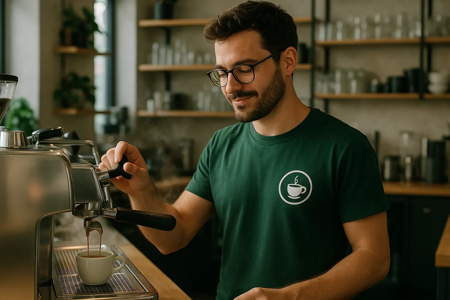Kaffeegenuss im modernen Café