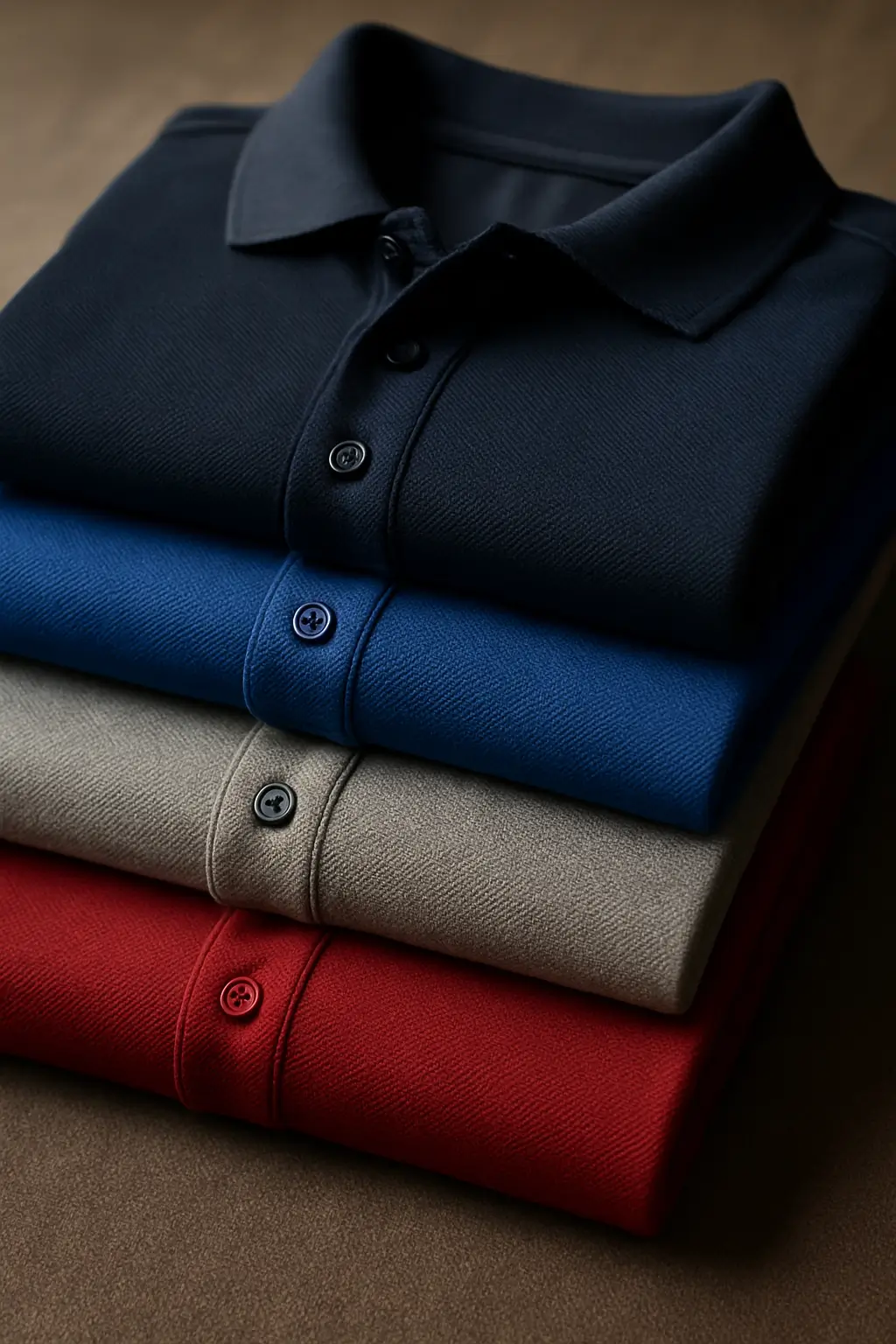 Kaufen_Hochwertige Poloshirts im Stapel