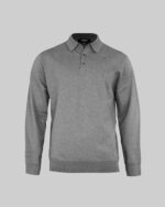 Brighton Long Sleeve Polo Men Grey Melange