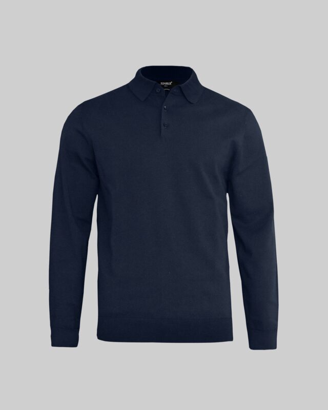 Brighton Long Sleeve Polo Men Navy