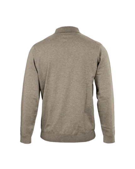 Brighton Long Sleeve Polo Men – brighton long sleeve polo men sand melange back freigestellt