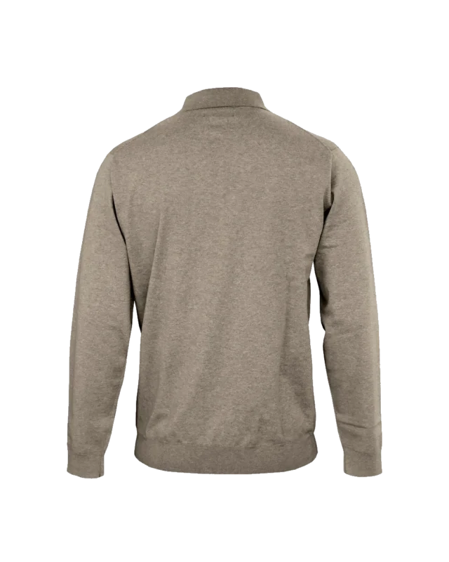 Brighton Long Sleeve Polo Men – brighton long sleeve polo men sand melange back freigestellt