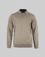 Brighton Long Sleeve Polo Men Sand Melange