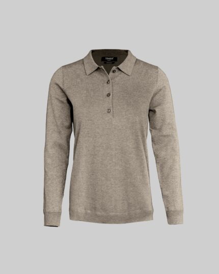 Brighton Long Sleeve Polo Women Sand Melange
