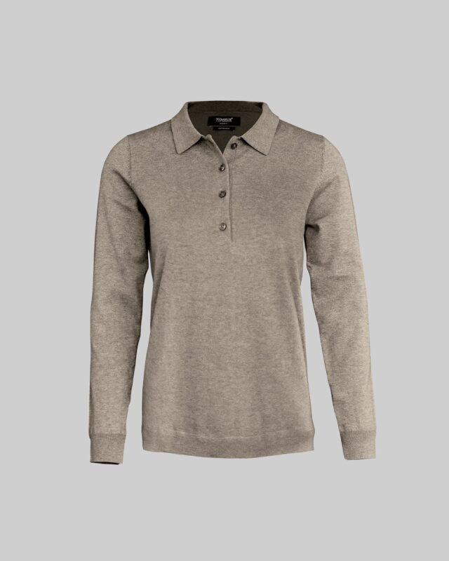 Brighton Long Sleeve Polo Women Sand Melange